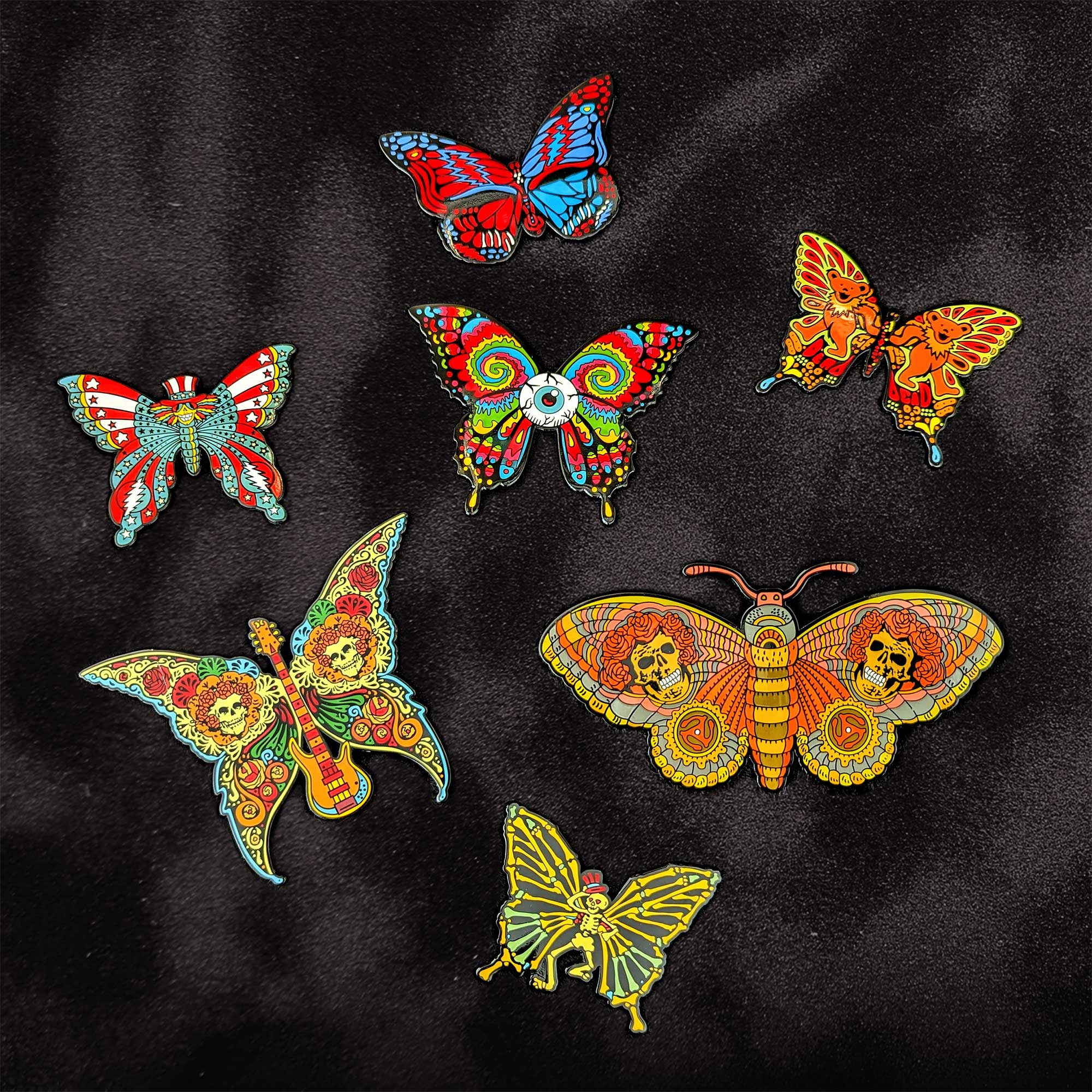 Set of 7 Silver Metal XL Dead Butterfly Pins – Official Emek Artman Merch