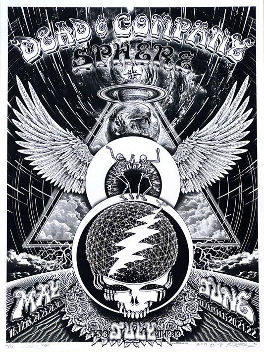 Dead & Co Sphere Poster - Black & White